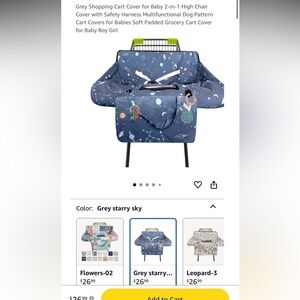 Blue Starry Shopping Cart Cover for Baby